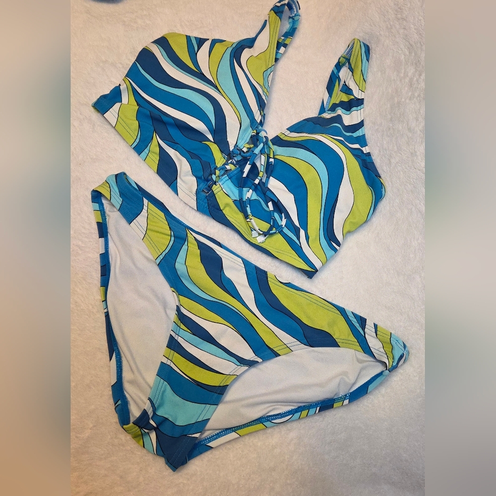 Michael Kors Vibrant Wave Bikini in Blue and Yellow